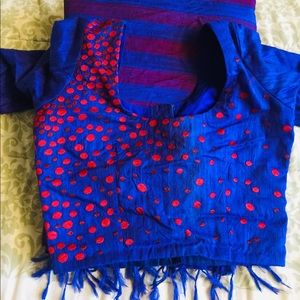 Indian Pakistani Bangladeshi silk saree with custom made blouse